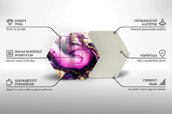 Deska kuchenna Abstrakcja design złoto