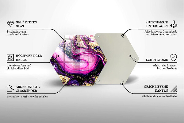 Deska kuchenna Abstrakcja design złoto