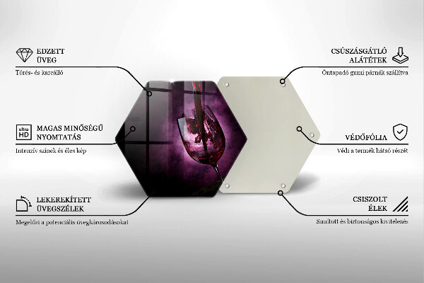 Deska szklana do kuchni Kieliszek wina