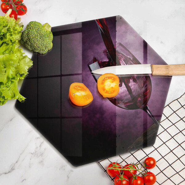 Deska szklana do kuchni Kieliszek wina