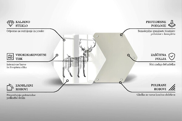 Deska szklana do kuchni Ilustracja jeleń i las