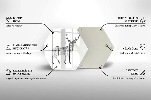Deska szklana do kuchni Ilustracja jeleń i las