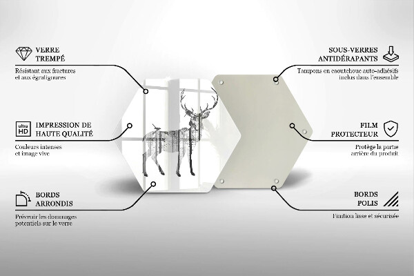 Deska szklana do kuchni Ilustracja jeleń i las