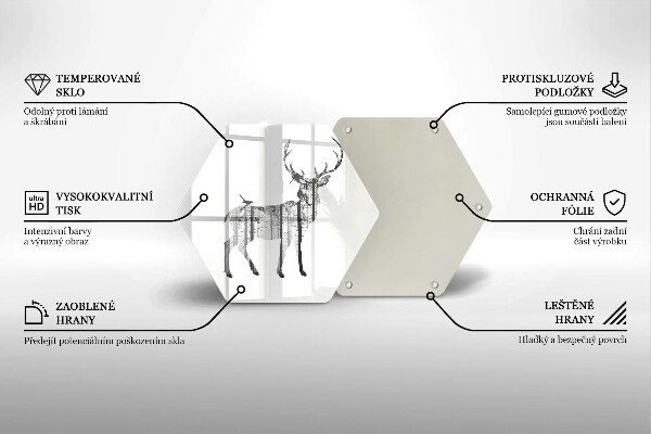 Deska szklana do kuchni Ilustracja jeleń i las