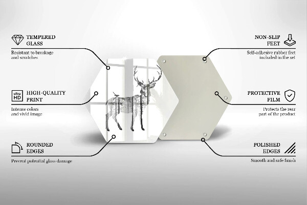 Deska szklana do kuchni Ilustracja jeleń i las