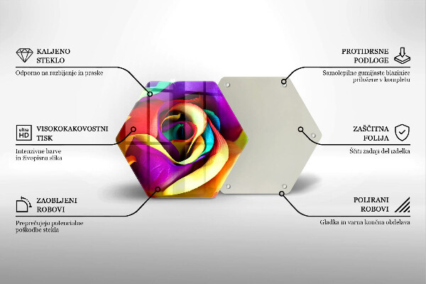 Deska szklana do kuchni Barwne płatki róży
