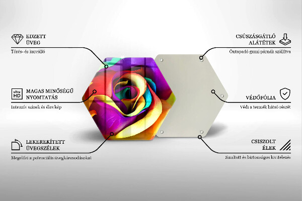 Deska szklana do kuchni Barwne płatki róży