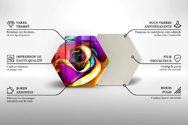 Deska szklana do kuchni Barwne płatki róży