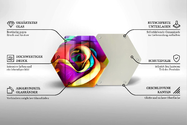 Deska szklana do kuchni Barwne płatki róży