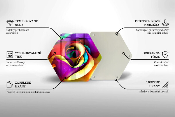 Deska szklana do kuchni Barwne płatki róży