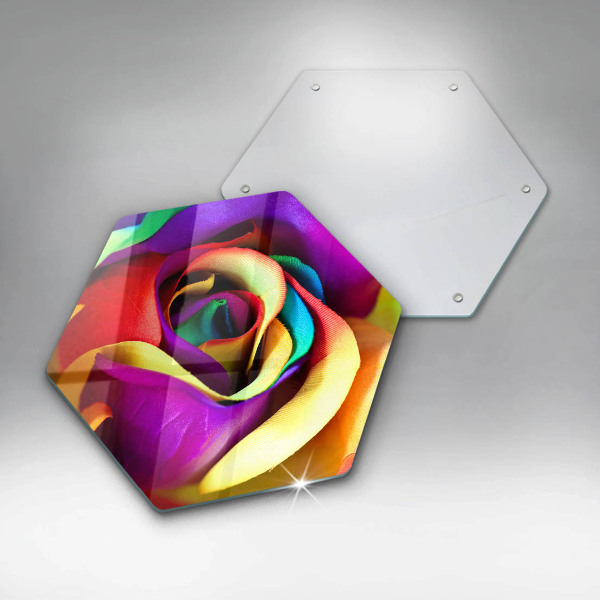 Deska szklana do kuchni Barwne płatki róży