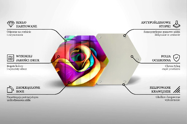 Deska szklana do kuchni Barwne płatki róży