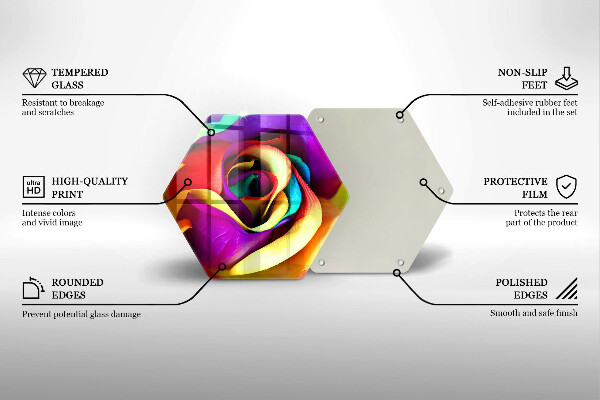 Deska szklana do kuchni Barwne płatki róży