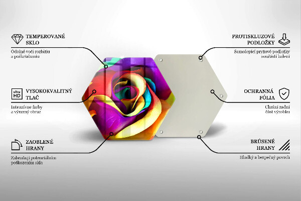 Deska szklana do kuchni Barwne płatki róży