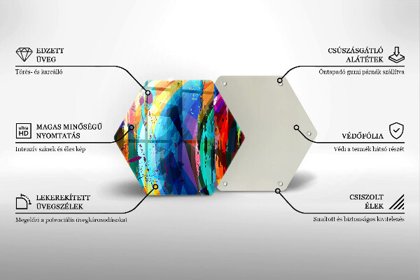 Deska szklana do kuchni Kolorowe plamy farb