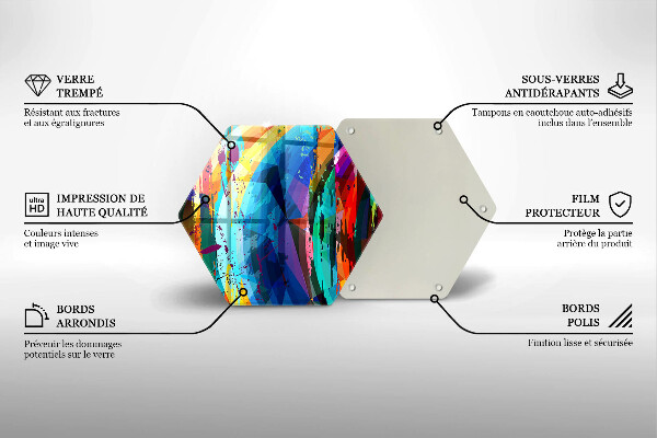 Deska szklana do kuchni Kolorowe plamy farb