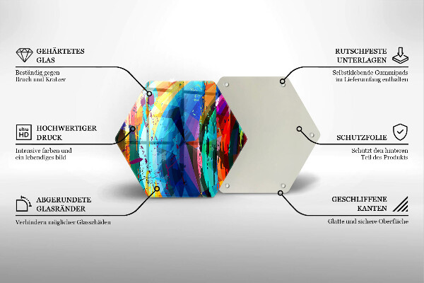 Deska szklana do kuchni Kolorowe plamy farb