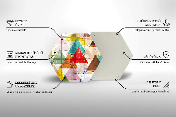 Deska szklana do kuchni Malowane trójkąty