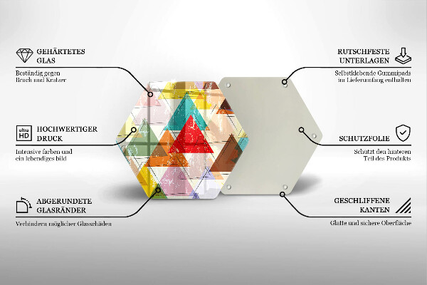 Deska szklana do kuchni Malowane trójkąty