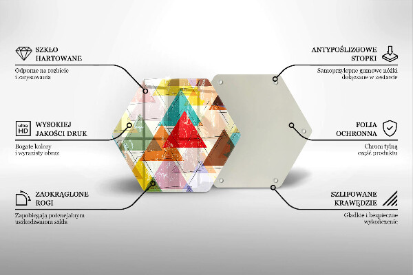 Deska szklana do kuchni Malowane trójkąty