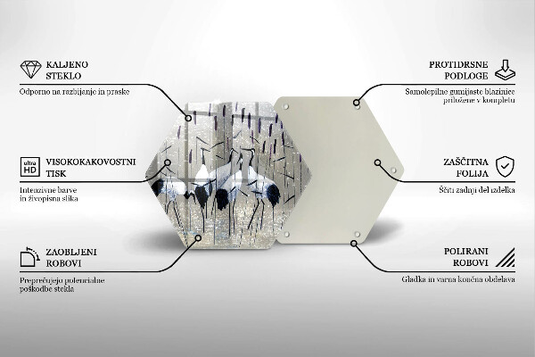 Deska szklana do kuchni Japońskie żurawie