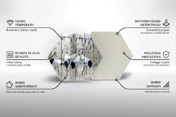 Deska szklana do kuchni Japońskie żurawie