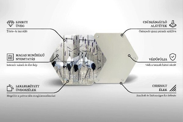 Deska szklana do kuchni Japońskie żurawie