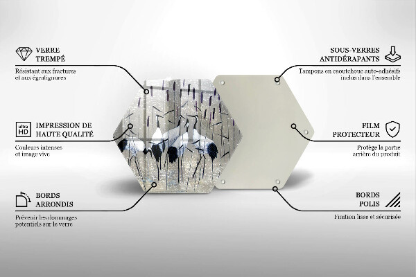 Deska szklana do kuchni Japońskie żurawie