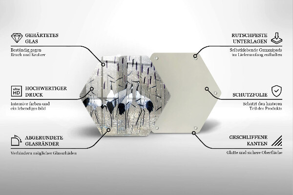Deska szklana do kuchni Japońskie żurawie