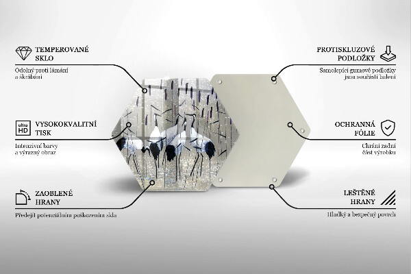 Deska szklana do kuchni Japońskie żurawie