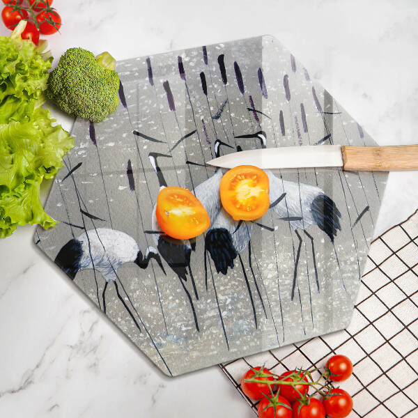 Deska szklana do kuchni Japońskie żurawie