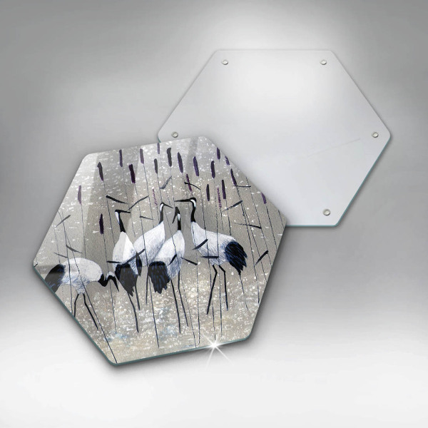 Deska szklana do kuchni Japońskie żurawie