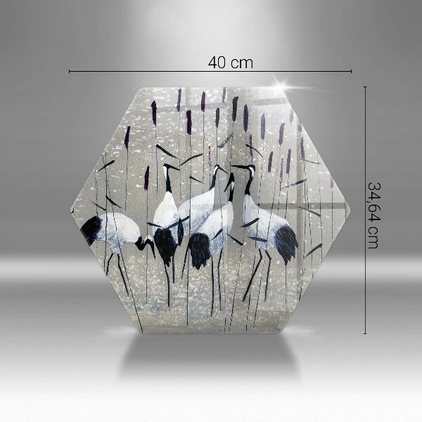 Deska szklana do kuchni Japońskie żurawie