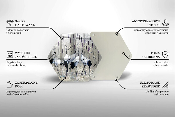 Deska szklana do kuchni Japońskie żurawie