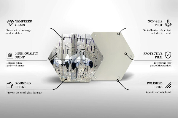 Deska szklana do kuchni Japońskie żurawie
