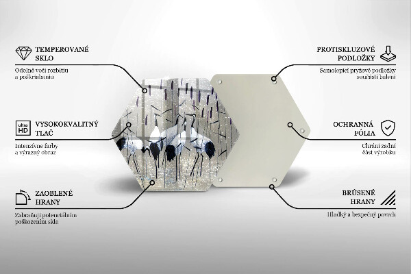 Deska szklana do kuchni Japońskie żurawie