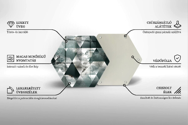 Deska szklana do kuchni Trójkąty i woda