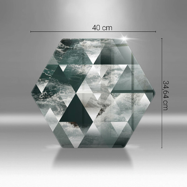 Deska szklana do kuchni Trójkąty i woda