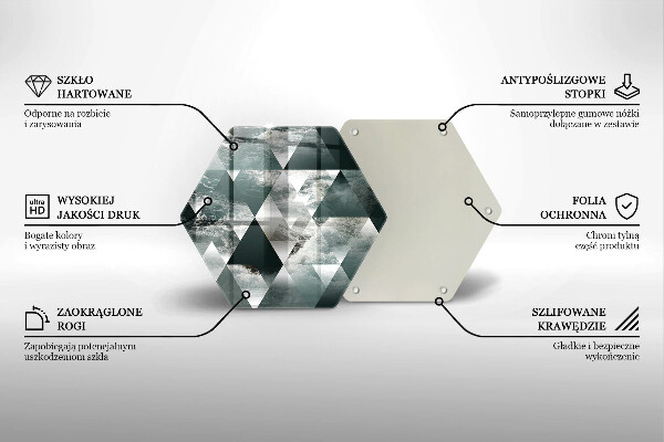 Deska szklana do kuchni Trójkąty i woda