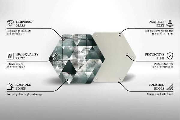 Deska szklana do kuchni Trójkąty i woda