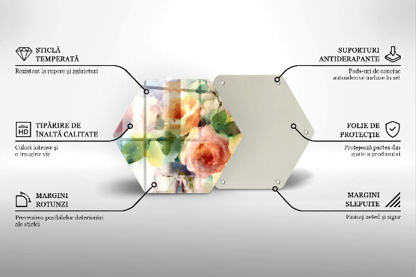 Deska szklana do kuchni Malowane kwiaty