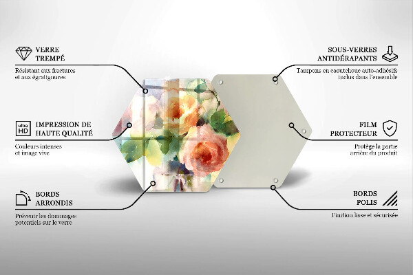 Deska szklana do kuchni Malowane kwiaty