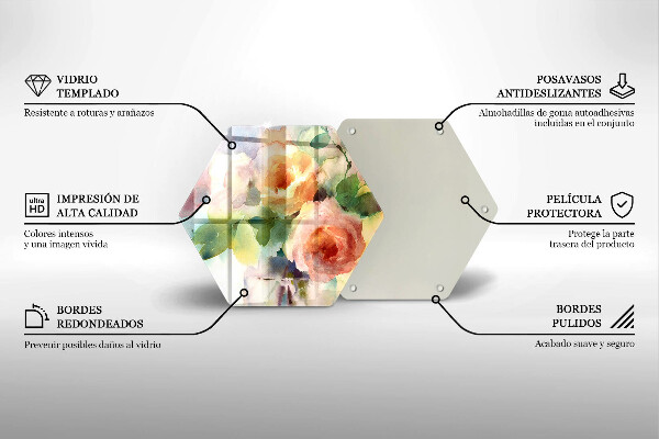 Deska szklana do kuchni Malowane kwiaty