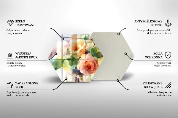 Deska szklana do kuchni Malowane kwiaty