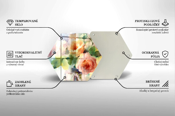 Deska szklana do kuchni Malowane kwiaty