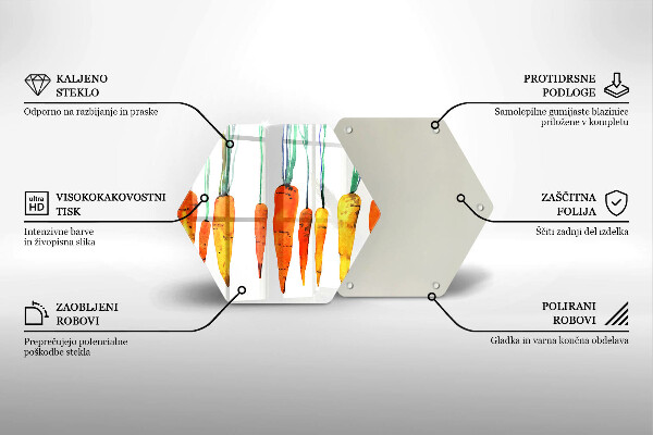 Deska szklana do kuchni Ilustracja marchewki