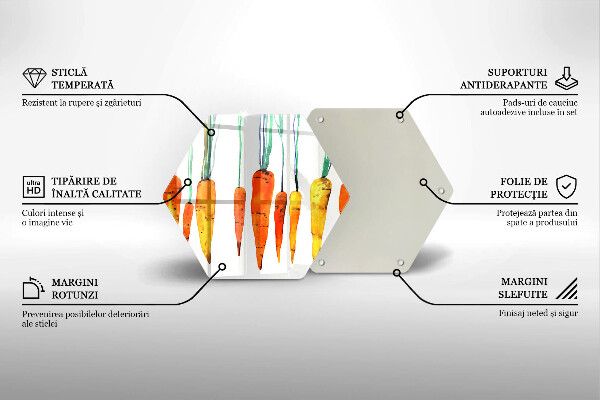Deska szklana do kuchni Ilustracja marchewki