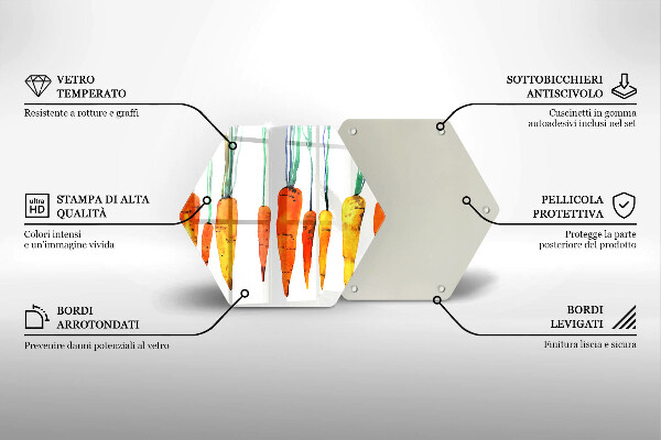 Deska szklana do kuchni Ilustracja marchewki