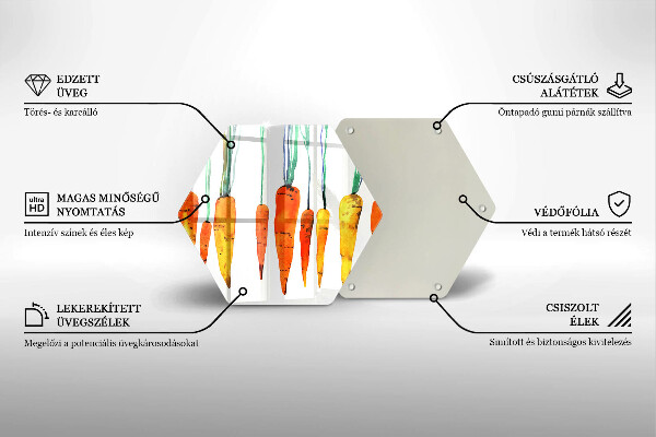 Deska szklana do kuchni Ilustracja marchewki