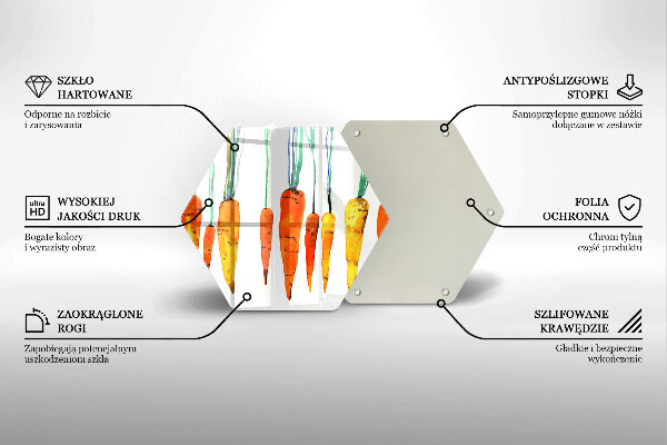 Deska szklana do kuchni Ilustracja marchewki